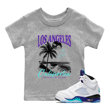 5s Grape shirts to match jordans Los Angeles California best t shirts to wear with jordans AJ 5 OG Grape match shoes to clothes SNRT Sneaker Tees Youth Baby Heather Grey 1 tee