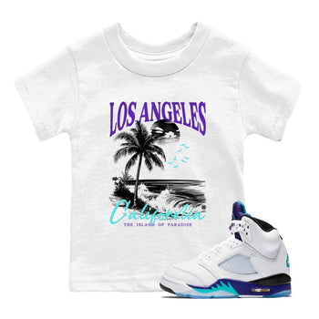 5s Grape shirts to match jordans Los Angeles California best t shirts to wear with jordans AJ 5 OG Grape match shoes to clothes SNRT Sneaker Tees Youth Baby White 1 tee