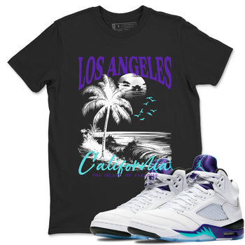 5s Grape shirts to match jordans Los Angeles California best t shirts to wear with jordans AJ 5 OG Grape match shoes to clothes SNRT Sneaker Tees unisex cotton Black 1 shirts