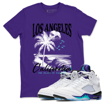 5s Grape shirts to match jordans Los Angeles California best t shirts to wear with jordans AJ 5 OG Grape match shoes to clothes SNRT Sneaker Tees unisex cotton Purple 1 shirts
