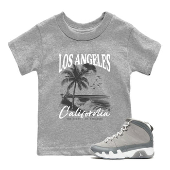 9s Cool Grey shirts to match jordans Los Angeles California best t shirts to wear with jordans AJ 9 Retro Cool Grey match shoes to clothes SNRT Sneaker Tees Youth Baby Heather Grey 1 tee