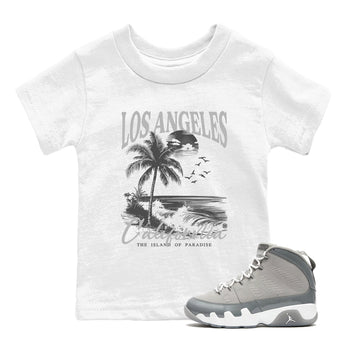 9s Cool Grey shirts to match jordans Los Angeles California best t shirts to wear with jordans AJ 9 Retro Cool Grey match shoes to clothes SNRT Sneaker Tees Youth Baby White 1 tee