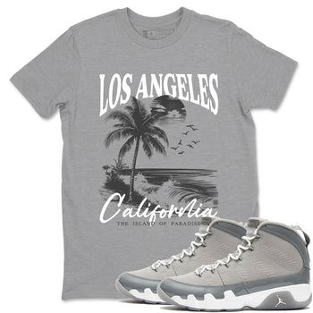 9s Cool Grey shirts to match jordans Los Angeles California best t shirts to wear with jordans AJ 9 Retro Cool Grey match shoes to clothes SNRT Sneaker Tees unisex cotton Heather Grey 1 shirts