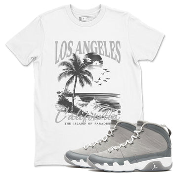 9s Cool Grey shirts to match jordans Los Angeles California best t shirts to wear with jordans AJ 9 Retro Cool Grey match shoes to clothes SNRT Sneaker Tees unisex cotton White 1 shirts