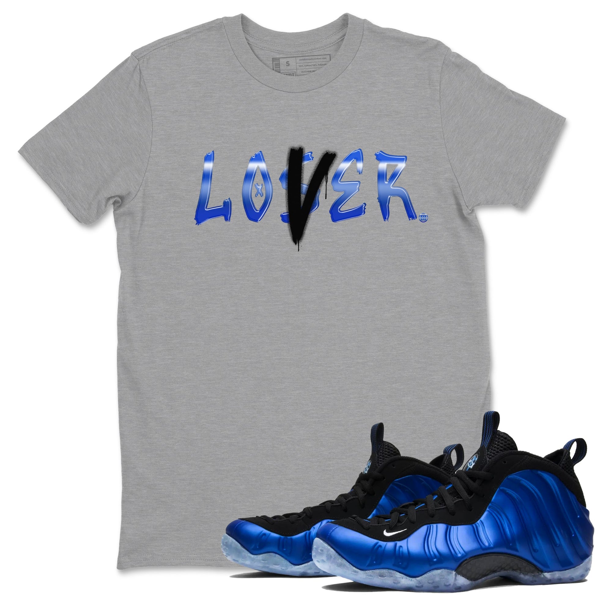Air Foamposite One Royal shirts to match jordans Loser Lover sneaker match tees Air Foamposite One Royal SNRT Sneaker Release Tees unisex cotton Heather Grey 1 crew neck shirts