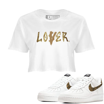 Air Force 1 Ivory Snake shirt to match jordans Loser Lover sneaker tees Air Force 1 Ivory Snake SNRT Sneaker Release Tees White 1 crop length shirt
