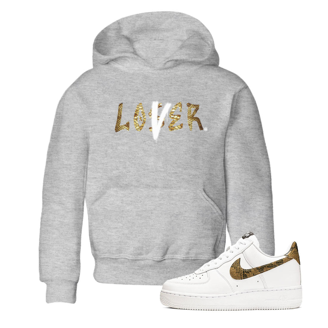 Air Force 1 Ivory Snake shirt to match jordans Loser Lover sneaker tees Air Force 1 Ivory Snake SNRT sneaker release tees baby toddler Heather Grey 1 cotton Shirt