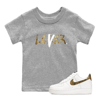 Air Force 1 Ivory Snake shirt to match jordans Loser Lover sneaker tees Air Force 1 Ivory Snake SNRT sneaker release tees baby toddler Heather Grey 1 cotton Shirt