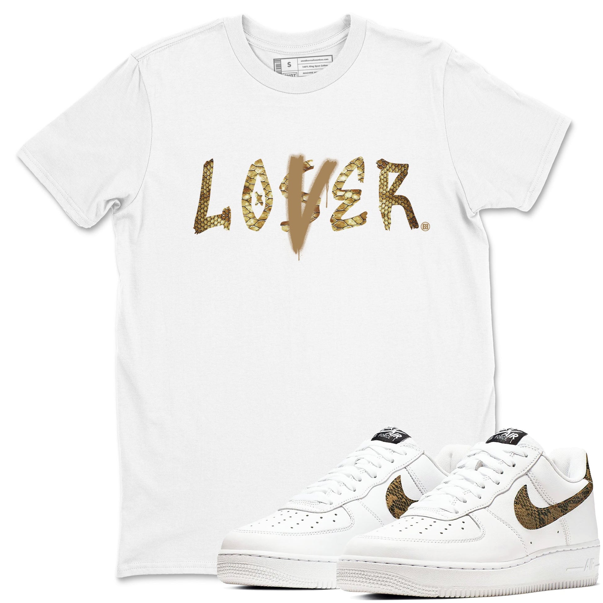 Air Force 1 Ivory Snake shirt to match jordans Loser Lover sneaker tees Air Force 1 Ivory Snake SNRT Sneaker Release Tees unisex cotton White 1 crew neck shirt