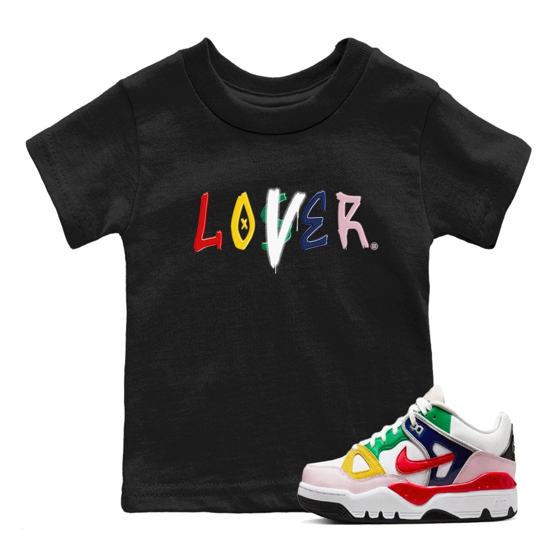 AF 3 Nigo shirtsto match jordans Loser Lover sneaker match tees Air Force 3 Low x Nigo Blue Void and Tour Yellow match shoes to clothes SNRT Sneaker Tees Youth Baby Black 1 tee