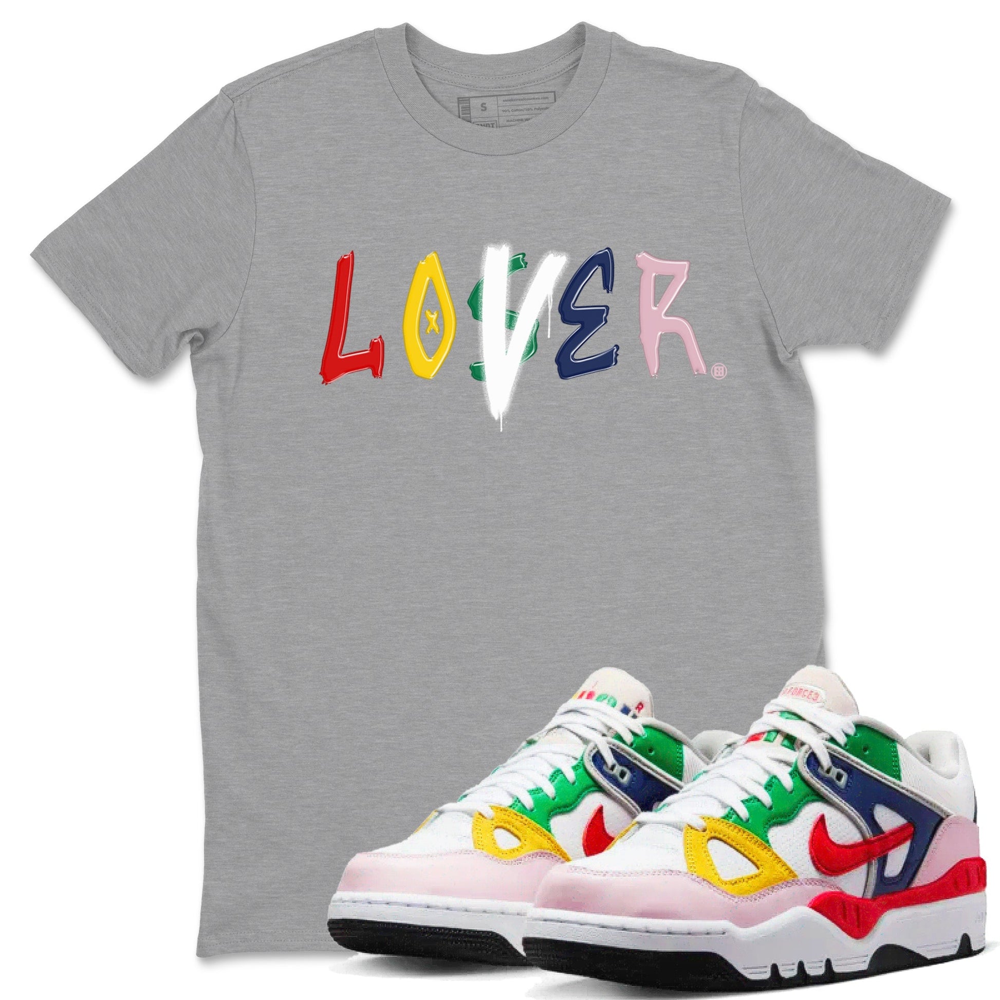 AF 3 Nigo shirtsto match jordans Loser Lover sneaker match tees Air Force 3 Low x Nigo Blue Void and Tour Yellow match shoes to clothes SNRT Sneaker Tees unisex cotton Heather Grey 1 shirts