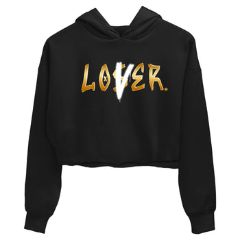 AJ1 Black Metallic Gold shirts to match jordans Loser Lover sneaker match tees Air Jordan 1 Black Metallic Gold SNRT Sneaker Tees streetwear brand Black 2 crop tee