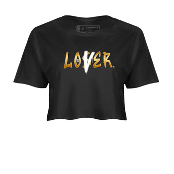 AJ1 Black Metallic Gold shirts to match jordans Loser Lover sneaker match tees Air Jordan 1 Black Metallic Gold SNRT Sneaker Tees streetwear brand Black 2 crop tee