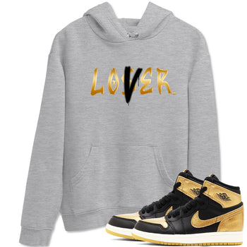 AJ1 Black Metallic Gold shirts to match jordans Loser Lover sneaker match tees Air Jordan 1 Black Metallic Gold SNRT Sneaker Tees streetwear brand Heather Grey 1 unisex cotton tee