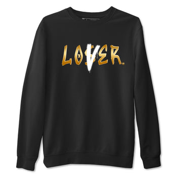 AJ1 Black Metallic Gold shirts to match jordans Loser Lover sneaker match tees Air Jordan 1 Black Metallic Gold SNRT Sneaker Tees streetwear brand Black 2 unisex cotton tee