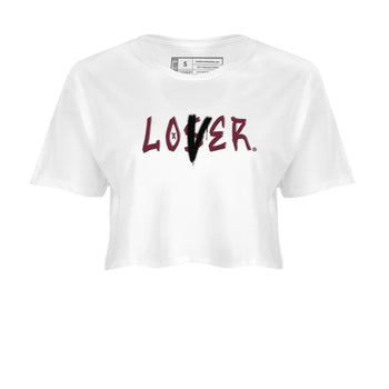 1s Metallic Burgundy shirts to match jordans Loser Lover sneaker match tees Jordan 1 Retro High '85 OG Metallic Burgundy SNRT Sneaker Tees streetwear brand White 2 crop tee