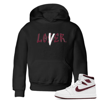 1s Metallic Burgundy shirts to match jordans Loser Lover sneaker match tees Jordan 1 Retro High '85 OG Metallic Burgundy SNRT Sneaker Tees streetwear brand Baby and Youth Black 1 cotton tee