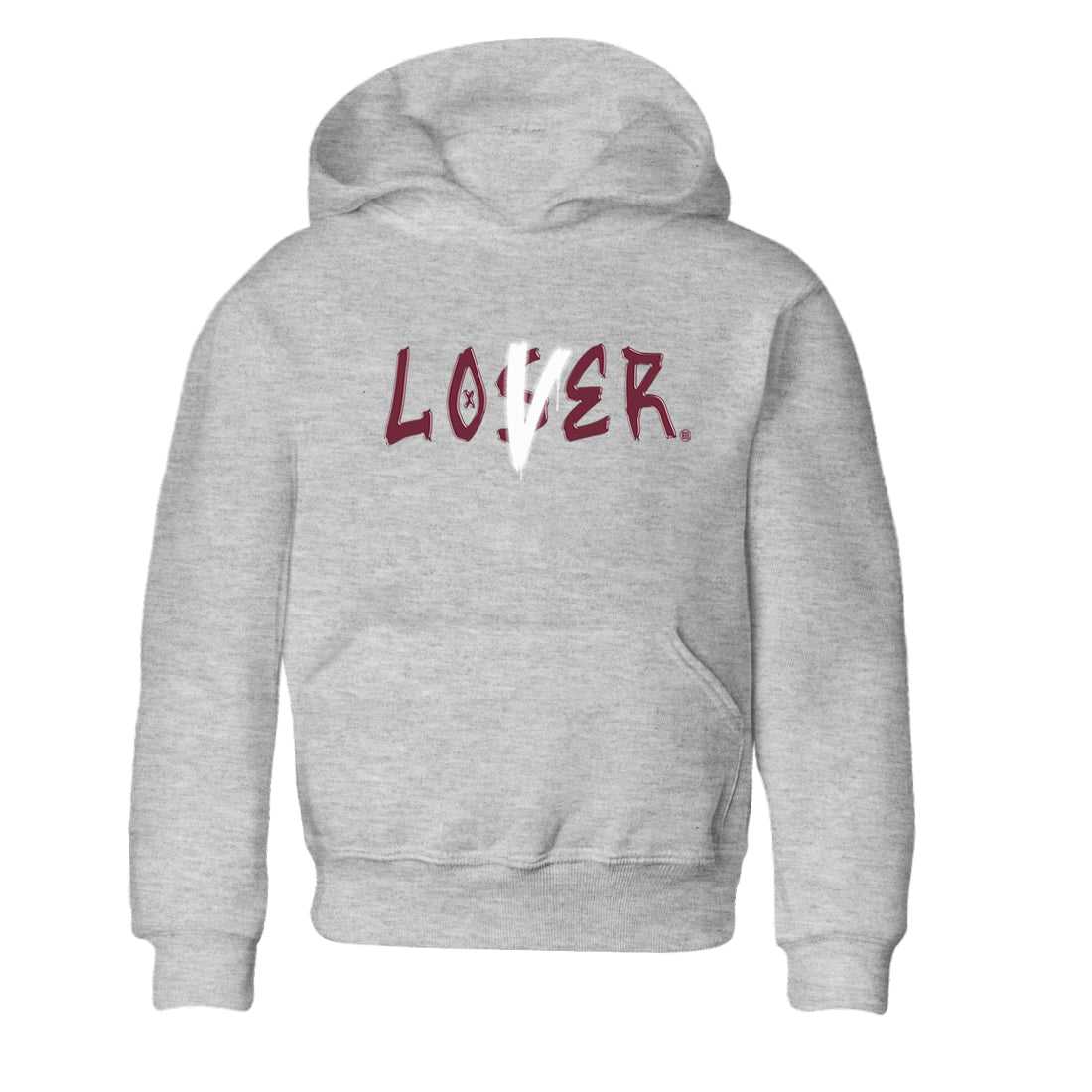 1s Metallic Burgundy shirts to match jordans Loser Lover sneaker match tees Jordan 1 Retro High '85 OG Metallic Burgundy SNRT Sneaker Tees streetwear brand Baby and Youth Heather Grey 2 cotton tee