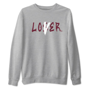 1s Metallic Burgundy shirts to match jordans Loser Lover sneaker match tees Jordan 1 Retro High '85 OG Metallic Burgundy SNRT Sneaker Tees streetwear brand Heather Grey 2 unisex cotton tee