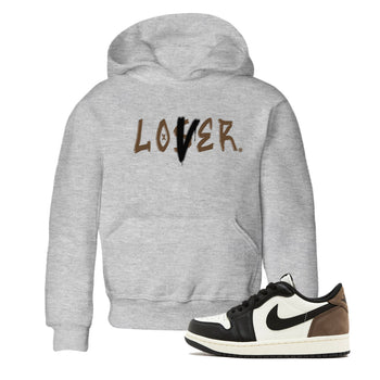 1s Mocha shirts to match jordans Loser Lover sneaker match tees Air Jordan 1 Low Mocha SNRT Sneaker Release Tees Youth Baby Heather Grey 1 crew neck shirts