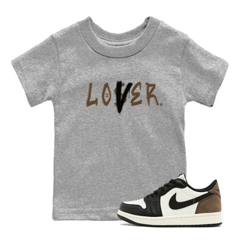 1s Mocha shirts to match jordans Loser Lover sneaker match tees Air Jordan 1 Low Mocha SNRT Sneaker Release Tees Youth Baby Heather Grey 1 crew neck shirts