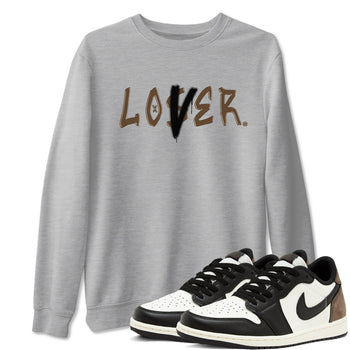 1s Mocha shirts to match jordans Loser Lover sneaker match tees Air Jordan 1 Low Mocha SNRT Sneaker Release Tees unisex cotton Heather Grey 1 crew neck shirts