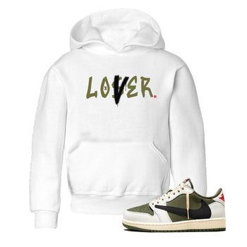 1s Travis Scott Medium Olive shirts to match jordans Loser Lover sneaker match tees Air Jordan 1 Travis Scott Medium Olive SNRT Sneaker Tees streetwear brand Baby and Youth White 1 cotton tee