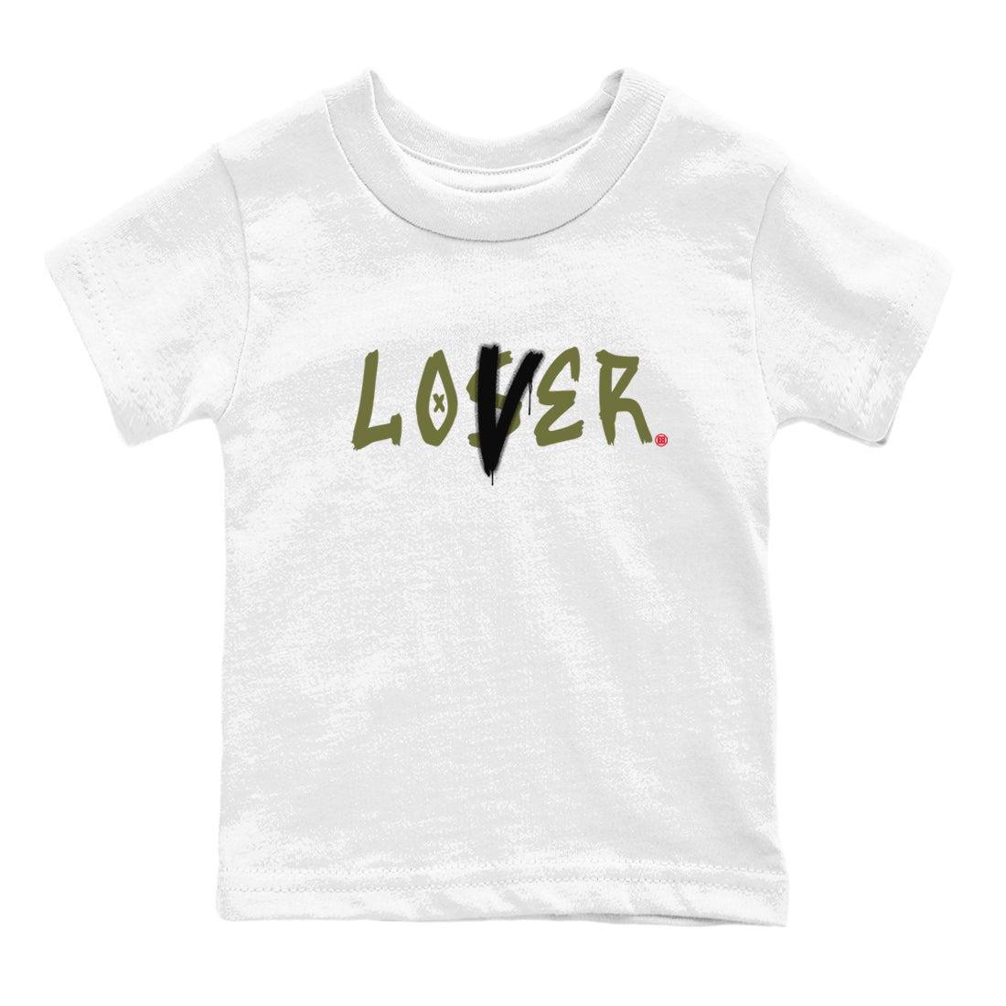 1s Travis Scott Medium Olive shirts to match jordans Loser Lover sneaker match tees Air Jordan 1 Travis Scott Medium Olive SNRT Sneaker Tees streetwear brand Baby and Youth White 2 cotton tee