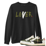 1s Travis Scott Medium Olive shirts to match jordans Loser Lover sneaker match tees Air Jordan 1 Travis Scott Medium Olive SNRT Sneaker Tees streetwear brand Black 1 unisex cotton tee