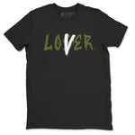 1s Travis Scott Medium Olive shirts to match jordans Loser Lover sneaker match tees Air Jordan 1 Travis Scott Medium Olive SNRT Sneaker Tees streetwear brand Black 2 unisex cotton tee