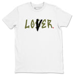 1s Travis Scott Medium Olive shirts to match jordans Loser Lover sneaker match tees Air Jordan 1 Travis Scott Medium Olive SNRT Sneaker Tees streetwear brand White 2 unisex cotton tee