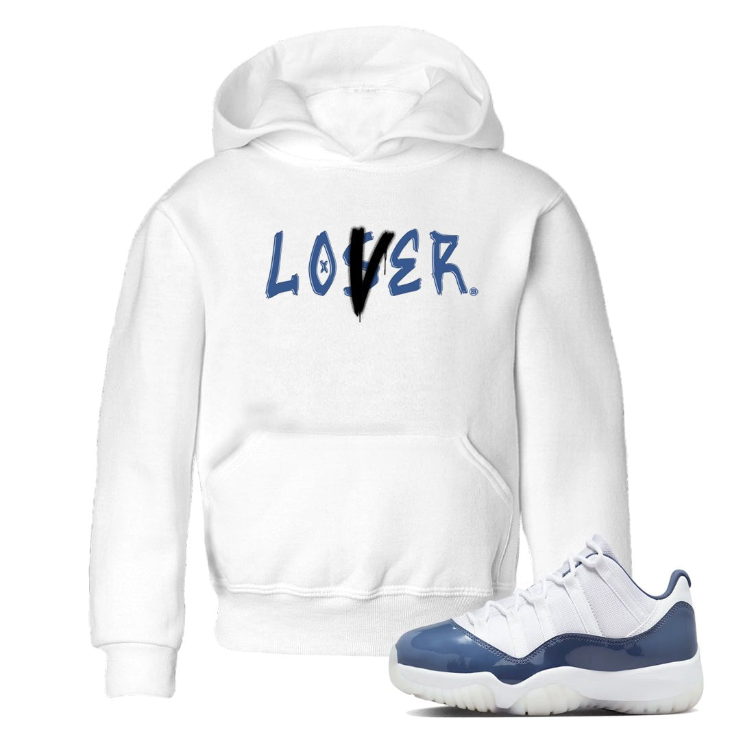 Air Jordan 11 Low Diffused Blue shirts to match jordans Loser Lover sneaker match tees 11s Diffused Blue SNRT Sneaker Release Tees Youth Baby White 1 crew neck shirts