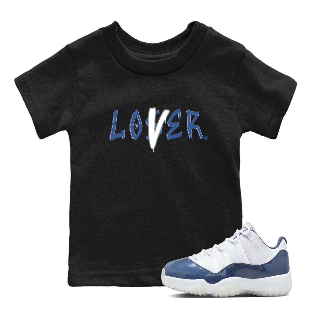 Air Jordan 11 Low Diffused Blue shirts to match jordans Loser Lover sneaker match tees 11s Diffused Blue SNRT Sneaker Release Tees Youth Baby Black 1 crew neck shirts