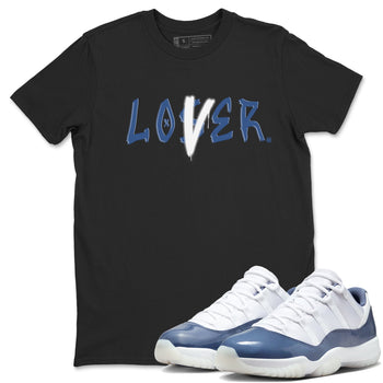 Air Jordan 11 Low Diffused Blue shirts to match jordans Loser Lover sneaker match tees 11s Diffused Blue SNRT Sneaker Release Tees unisex cotton Black 1 crew neck shirts