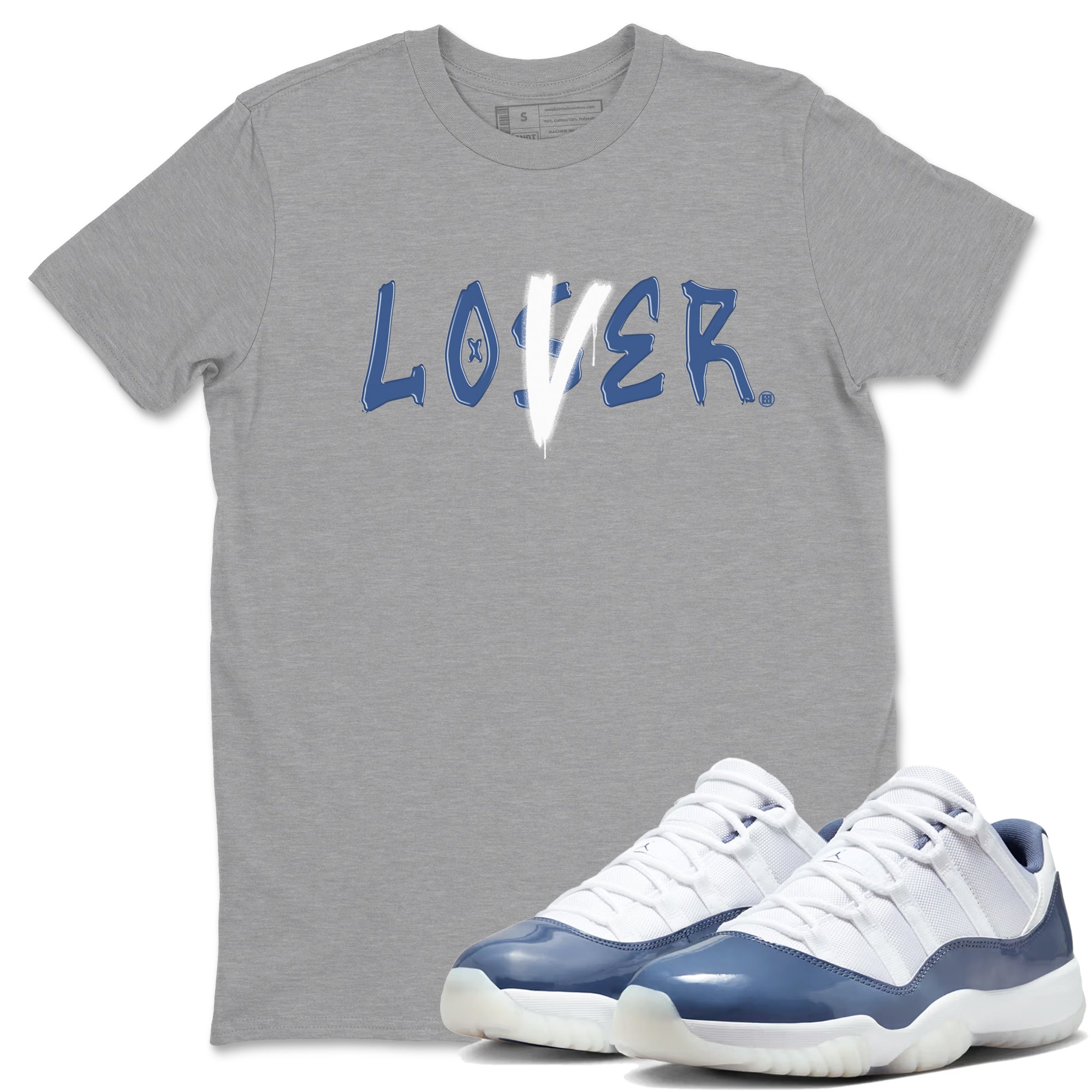 Air Jordan 11 Low Diffused Blue shirts to match jordans Loser Lover sneaker match tees 11s Diffused Blue SNRT Sneaker Release Tees unisex cotton Heather Grey 1 crew neck shirts