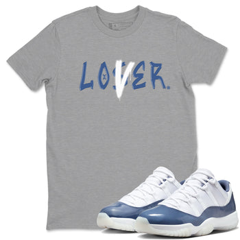 Air Jordan 11 Low Diffused Blue shirts to match jordans Loser Lover sneaker match tees 11s Diffused Blue SNRT Sneaker Release Tees unisex cotton Heather Grey 1 crew neck shirts
