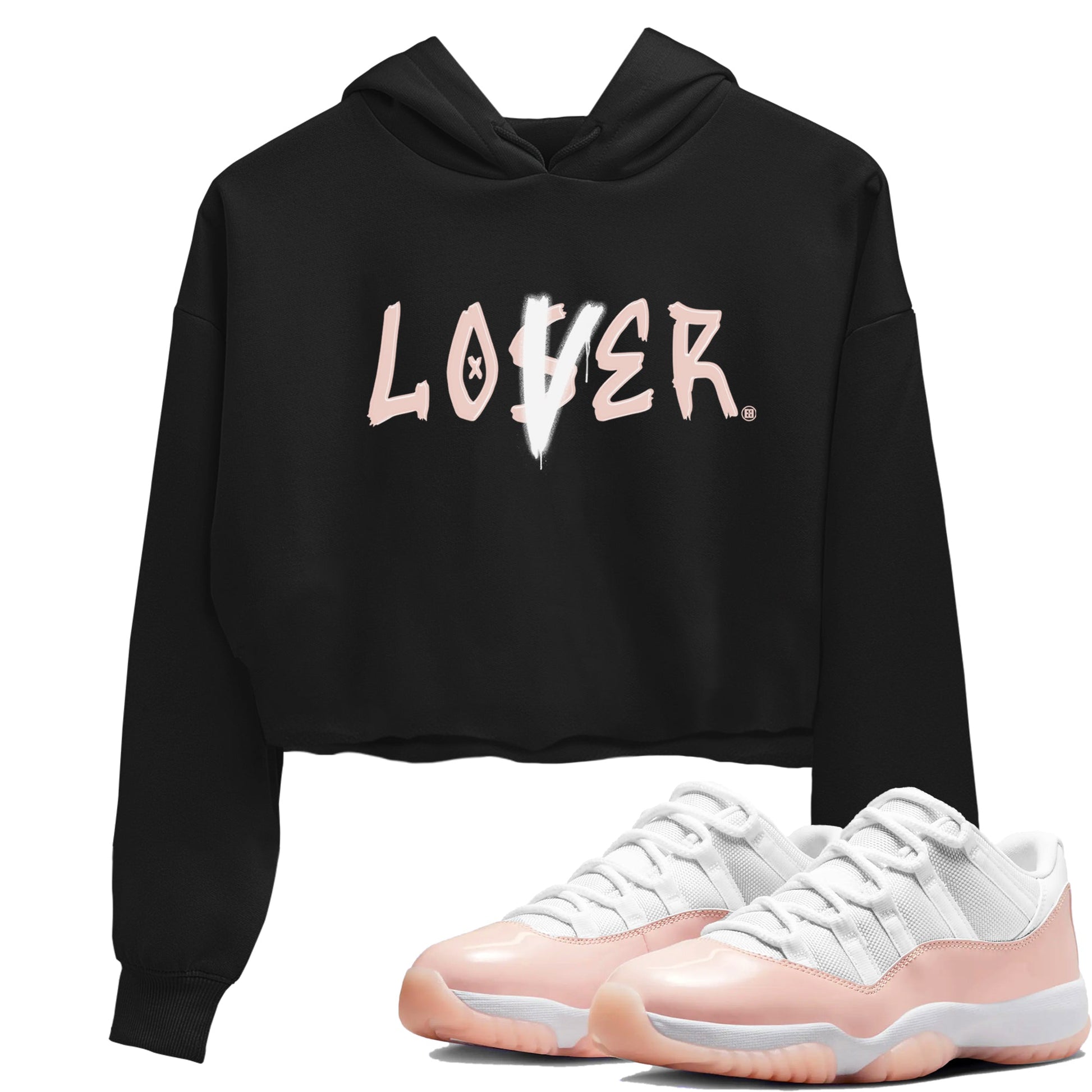 Air Jordan 11 Low Legend Pink shirts to match jordans Loser Lover sneaker match tees 11s Legend Pink SNRT Sneaker Tees streetwear brand Black 1 crop tee