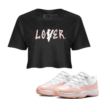 Air Jordan 11 Low Legend Pink shirts to match jordans Loser Lover sneaker match tees 11s Legend Pink SNRT Sneaker Tees streetwear brand Black 1 crop tee