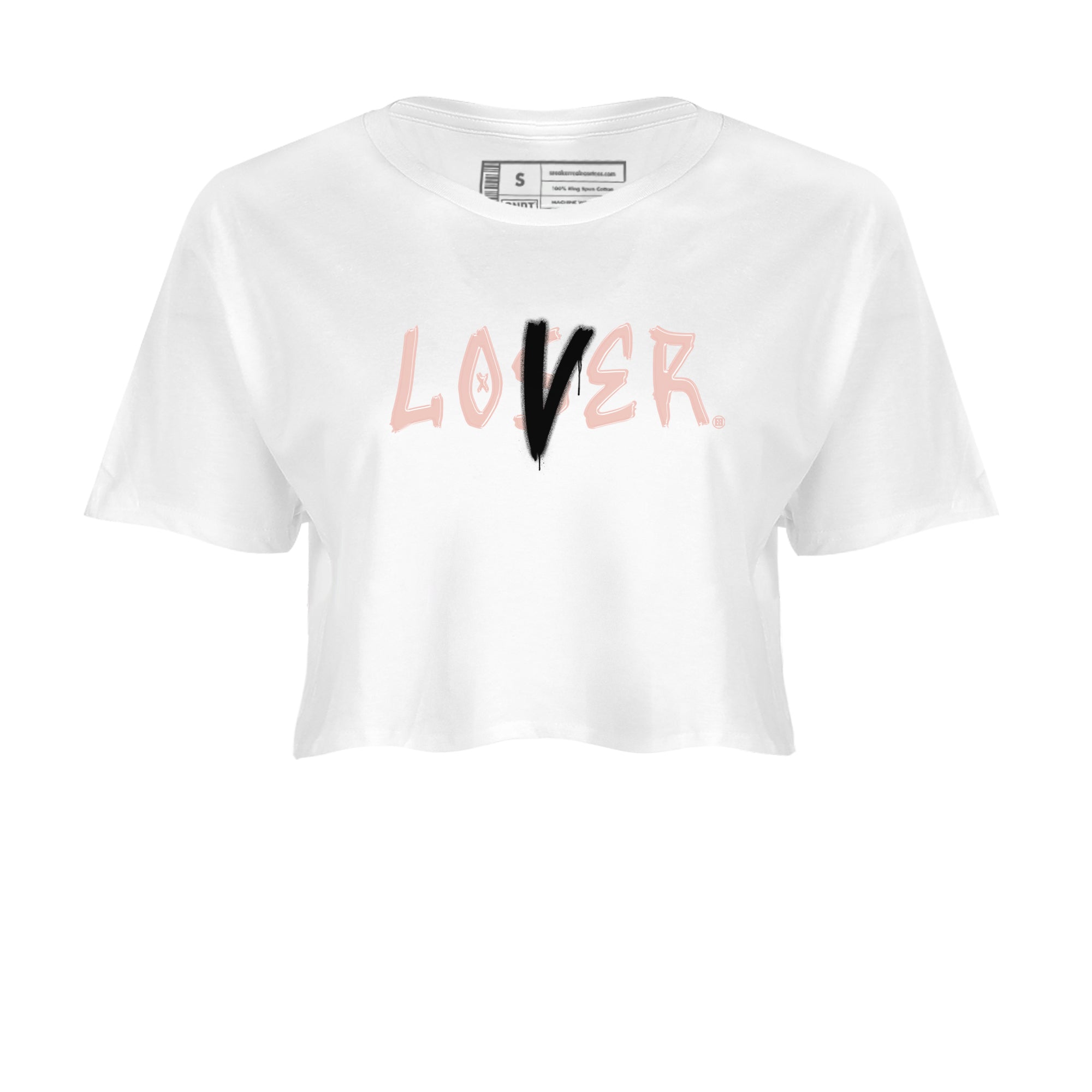 Air Jordan 11 Low Legend Pink shirts to match jordans Loser Lover sneaker match tees 11s Legend Pink SNRT Sneaker Tees streetwear brand White 2 crop tee