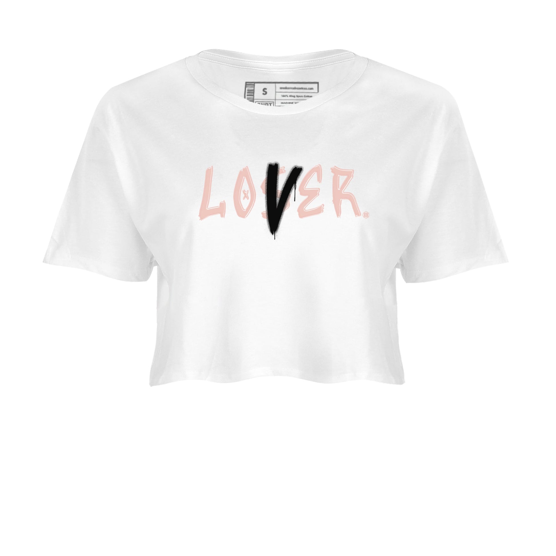 Air Jordan 11 Low Legend Pink shirts to match jordans Loser Lover sneaker match tees 11s Legend Pink SNRT Sneaker Tees streetwear brand White 2 crop tee