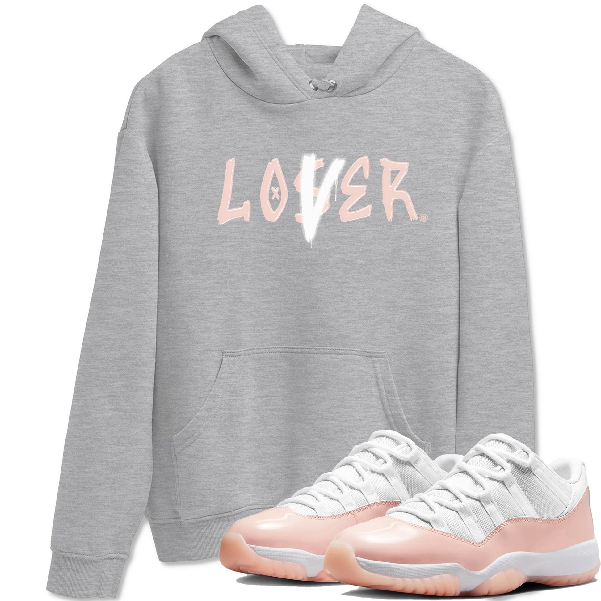 Air Jordan 11 Low Legend Pink shirts to match jordans Loser Lover sneaker match tees 11s Legend Pink SNRT Sneaker Tees streetwear brand Heather Grey 1 unisex cotton tee