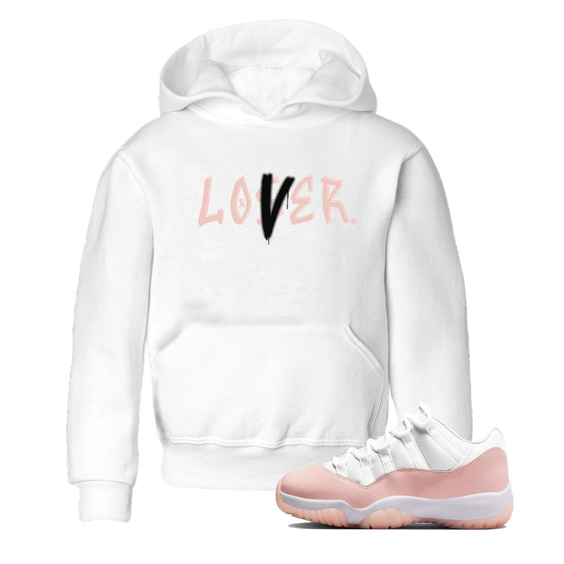 Air Jordan 11 Low Legend Pink shirts to match jordans Loser Lover sneaker match tees 11s Legend Pink SNRT Sneaker Tees streetwear brand Baby and Youth White 1 cotton tee