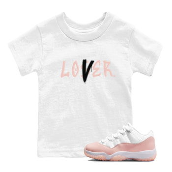 Air Jordan 11 Low Legend Pink shirts to match jordans Loser Lover sneaker match tees 11s Legend Pink SNRT Sneaker Tees streetwear brand Baby and Youth White 1 cotton tee