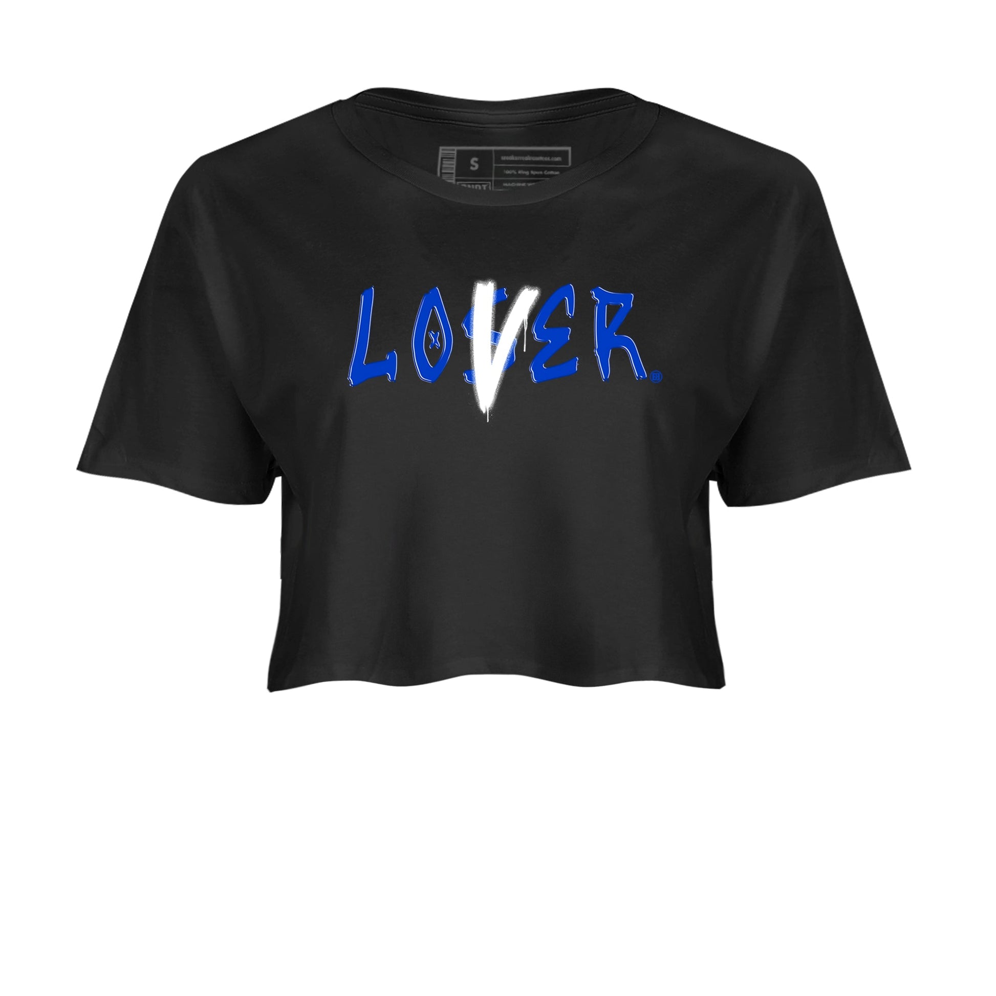 12s Blueberry shirts to match jordans Loser Lover best t shirts to wear with jordans AJ12 White & Game Royal match shoes to clothes SNRT Sneaker Tees unisex cotton Black 2 crop tee