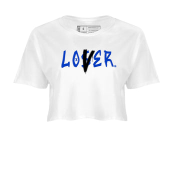12s Blueberry shirts to match jordans Loser Lover best t shirts to wear with jordans AJ12 White & Game Royal match shoes to clothes SNRT Sneaker Tees unisex cotton White 2 crop tee