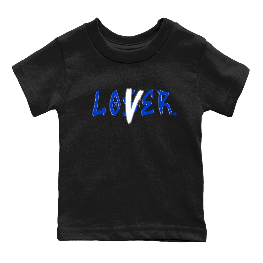 12s Blueberry shirts to match jordans Loser Lover best t shirts to wear with jordans AJ12 White & Game Royal match shoes to clothes SNRT Sneaker Tees Youth Baby Black 2 tee