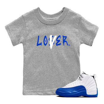 12s Blueberry shirts to match jordans Loser Lover best t shirts to wear with jordans AJ12 White & Game Royal match shoes to clothes SNRT Sneaker Tees Youth Baby Heather Grey 1 tee