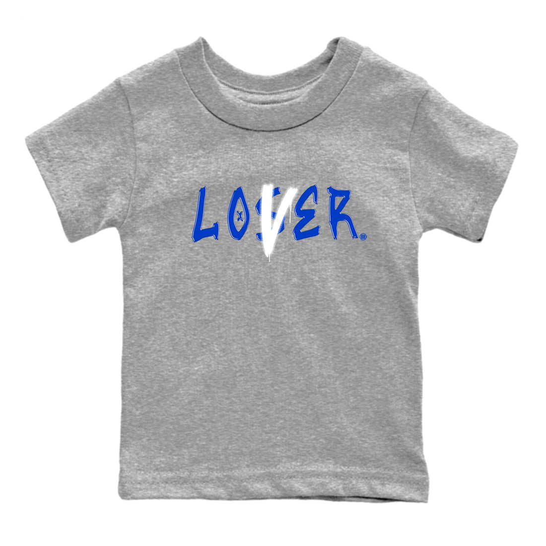 12s Blueberry shirts to match jordans Loser Lover best t shirts to wear with jordans AJ12 White & Game Royal match shoes to clothes SNRT Sneaker Tees Youth Baby Heather Grey 2 tee