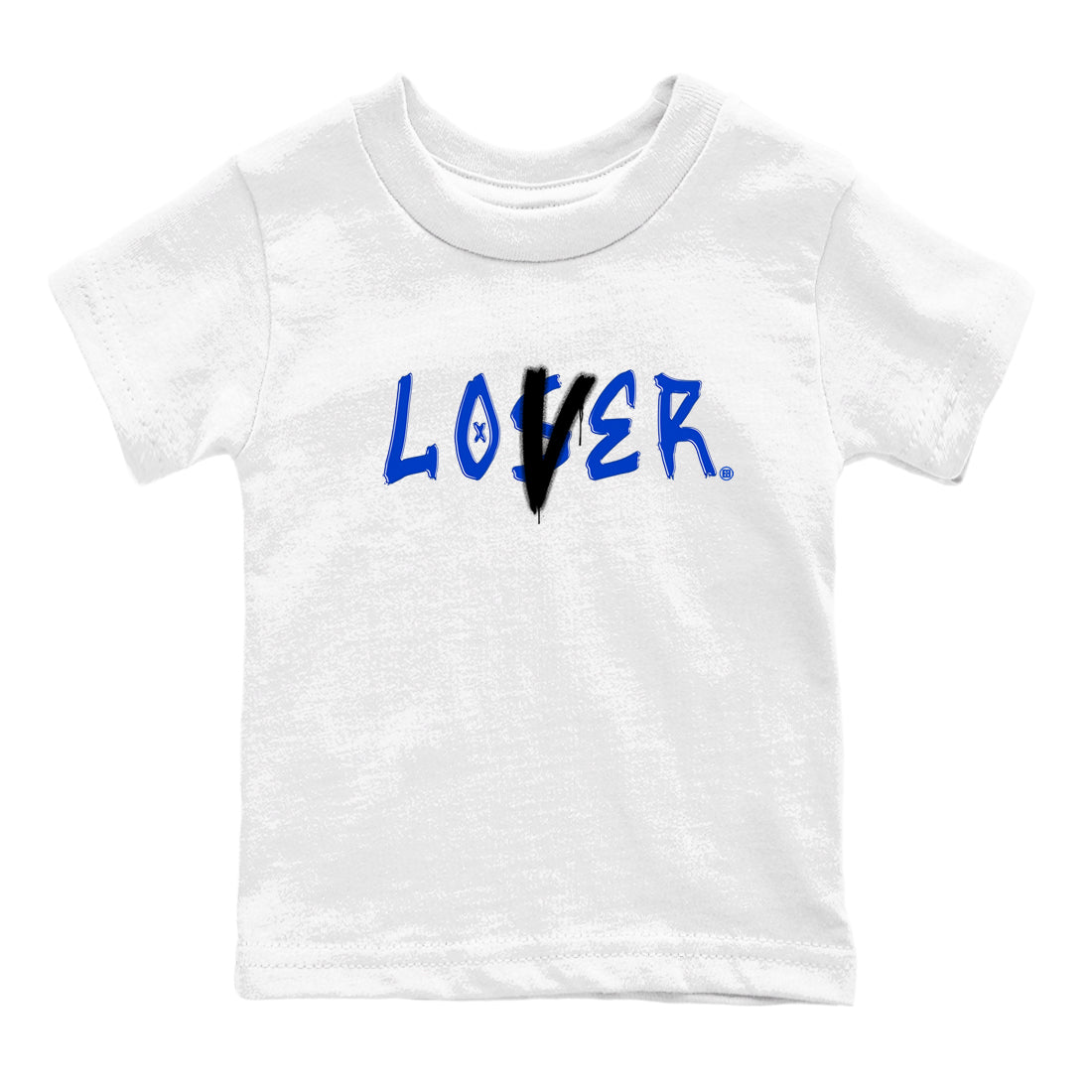 12s Blueberry shirts to match jordans Loser Lover best t shirts to wear with jordans AJ12 White & Game Royal match shoes to clothes SNRT Sneaker Tees Youth Baby White 2 tee