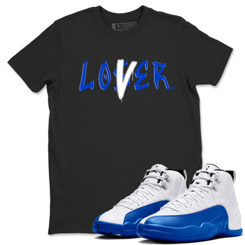 12s Blueberry shirts to match jordans Loser Lover best t shirts to wear with jordans AJ12 White & Game Royal match shoes to clothes SNRT Sneaker Tees unisex cotton Black 1 shirts